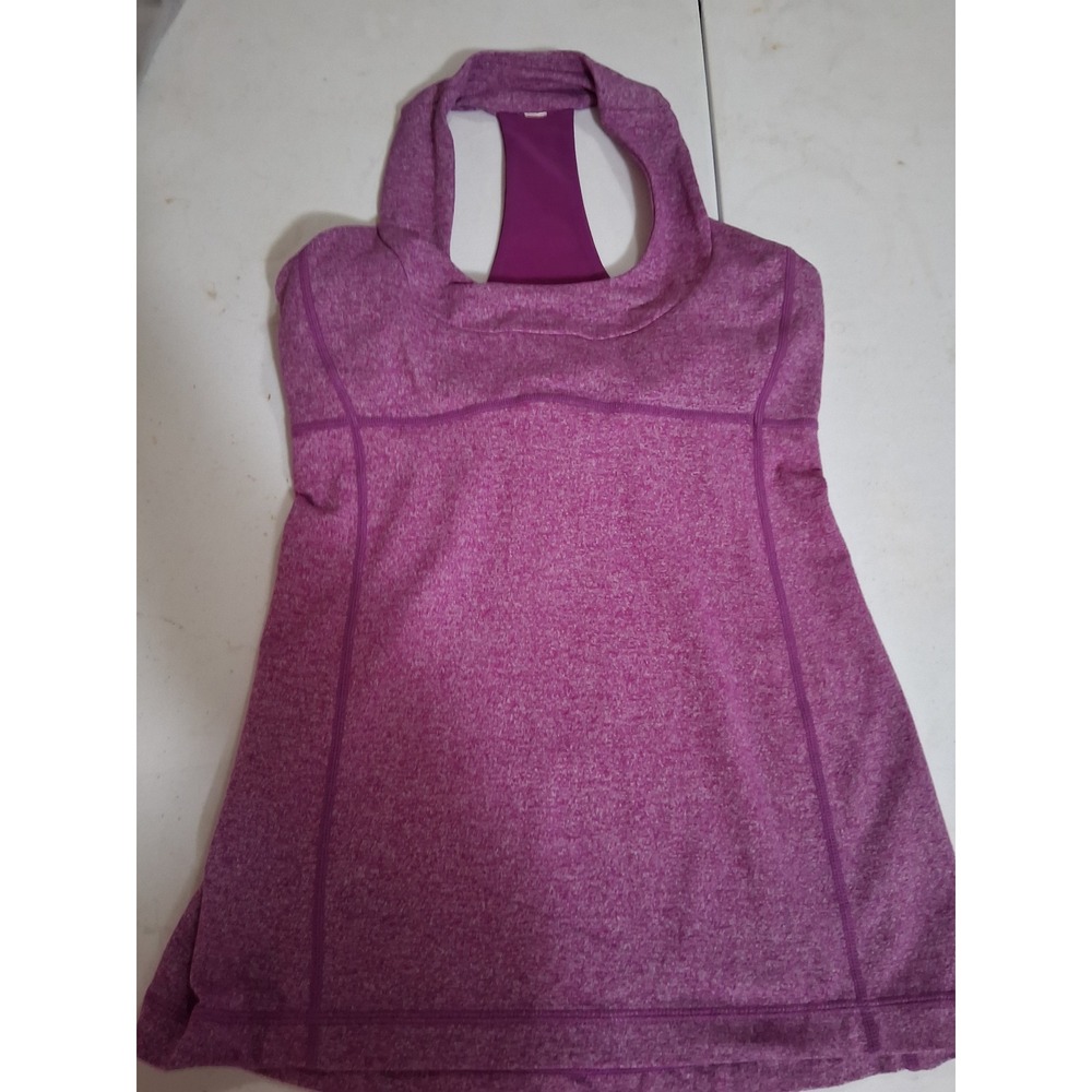 Lululemon Purple Heathered Racerback Tank Top with Built-in Shelf Bra Size 4